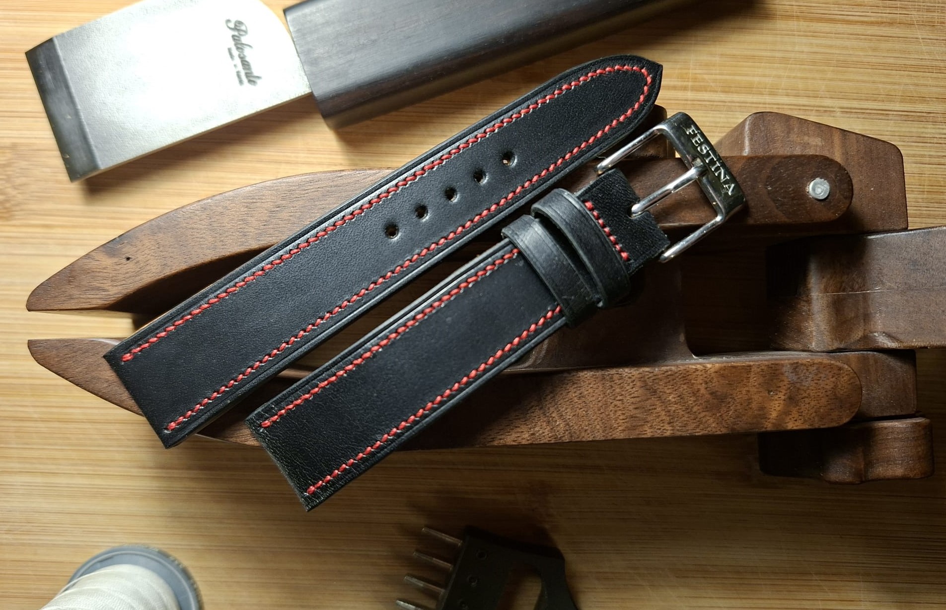 Black watch strap detail
